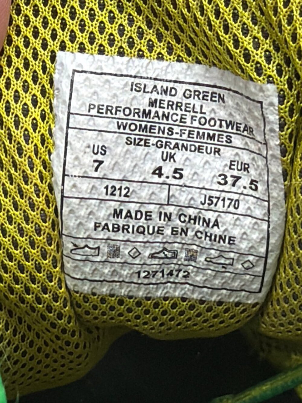 Merrell Island Green Yellow Trail Running Athletic Shoes Womens Size 7 J57170 - Picture 9 of 11